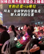周杰伦演唱会VIP区大妈睡着，网友：杰伦唱得越欢，大妈睡得越香