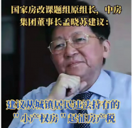 孟晓苏：建议从城镇居民违法持有的“小产权房”起征房产税
